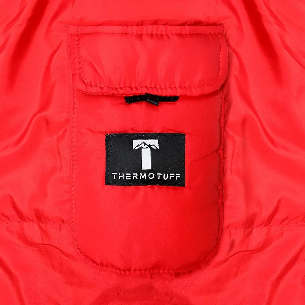 Thermotuff Wearable Sleeping Bag with Dual Hoodie, Zippered Arm Holes, Pockets & Adjustable Drawstring - Ideal for Camping, Cold Weather Hiking, and Stadium Sak Blanket