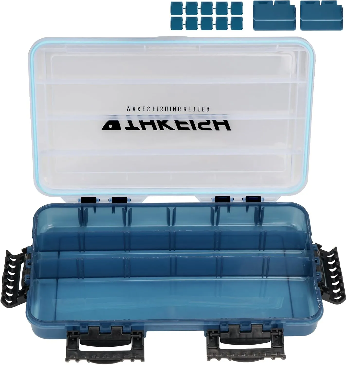 THKFISH Fishing Tackle Box 3700S Tackle Tray Floating Fishing Lure Box Storage Organizer Small Plastic Box with Adjustable Dividers,Sun-Proof 1PC