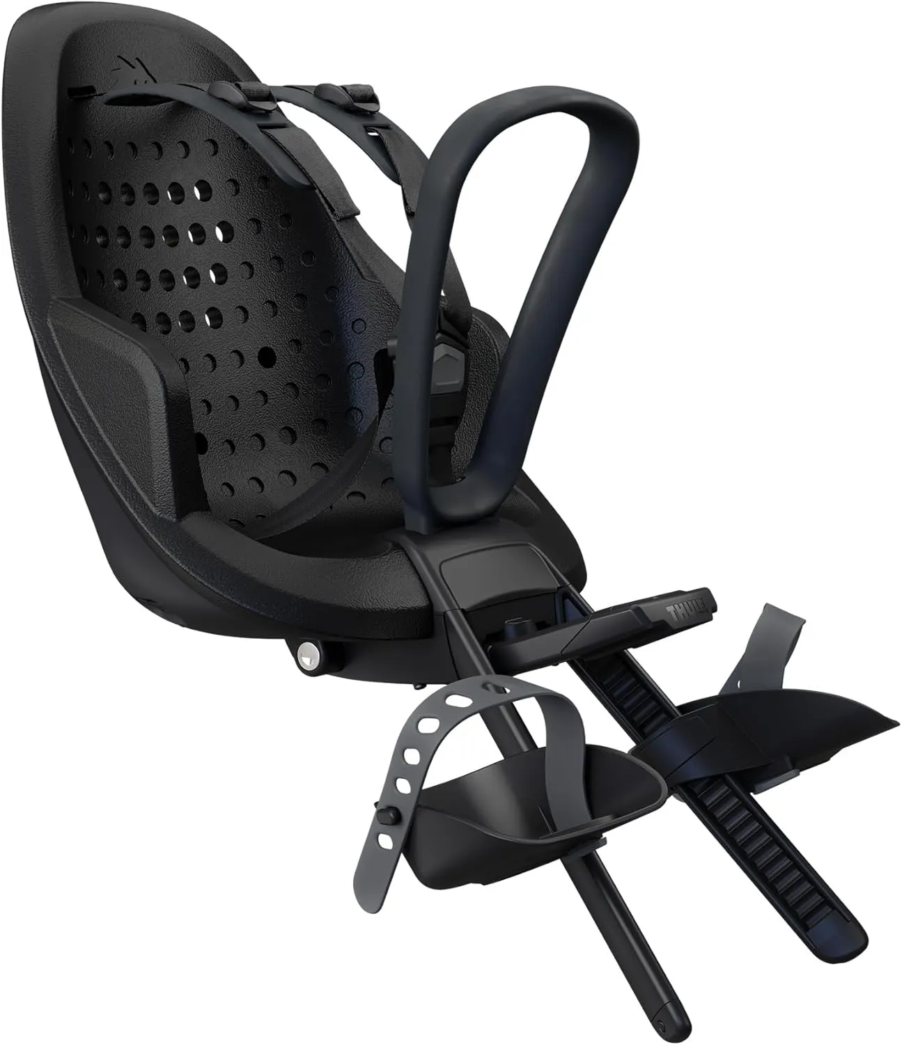 Thule Yepp 2 Mini - Front Mounted Child Bike seat - Shock-Absorbing Foam seat - Adjustable footrests & footstraps - Easy mounting System - Adjustable 5 Point Harness System