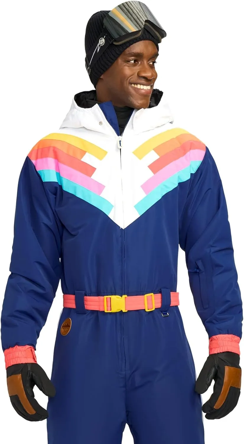Tipsy Elves Retro Men's Ski Suits - Bright Warm Snow Suits for Men - Winter One Piece