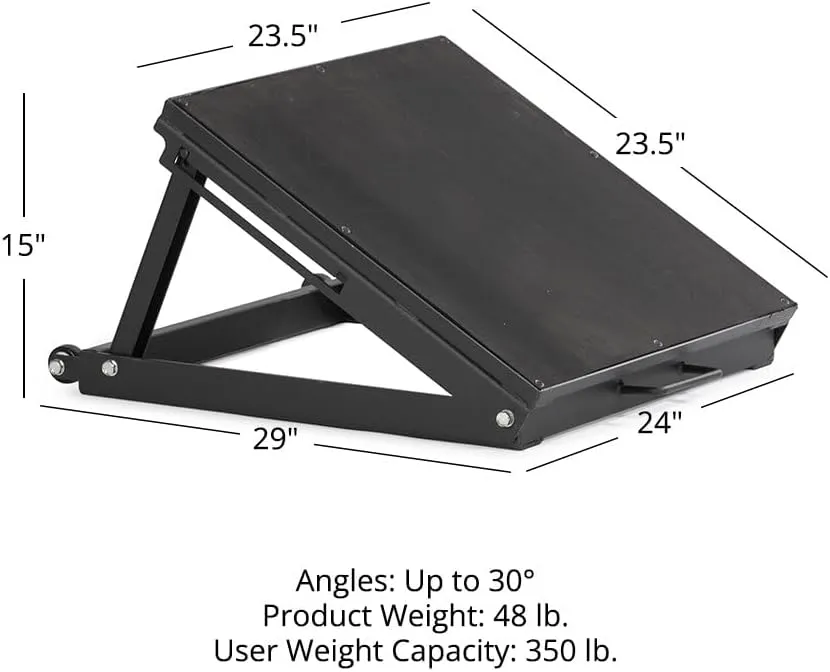 Titan Fitness Angled Plyometric Box, Plyo Box Opens to 30 Degree Angle, Slant Boards with Handles and Wheels for Transport, Foldable for Storage