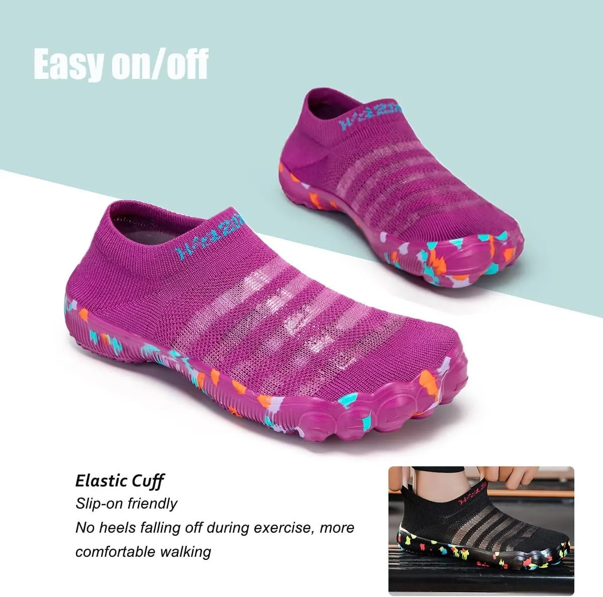 TOLLN Quick-Dry Barefoot Water Shoes for Men, Women & Youth – Versatile Aqua Socks for Beach, Pool, Kayaking, Hiking, Surfing, Yoga & Outdoor Sports