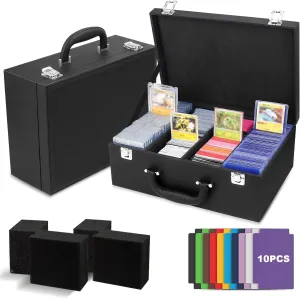 Toploader Storage Box for 3"x4" - Holds 500  Loaders,120 Magnetic Holders,Durable PU Leather,Shockproof,Moisture-Proof - Perfect for Sports Card Storage,Trading Card Display,TCG Deck Organization
