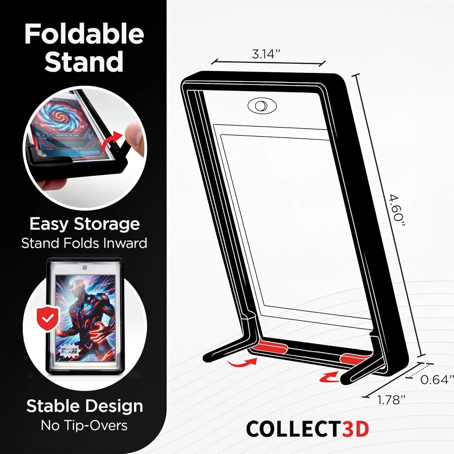 Trading Card Frame Display with Folding Stand | Fits Ultra Pro/BCW 35PT | 10 Pack (Black) | Secure Fit Protection | Easy Storage | Display & Protect Your Cards
