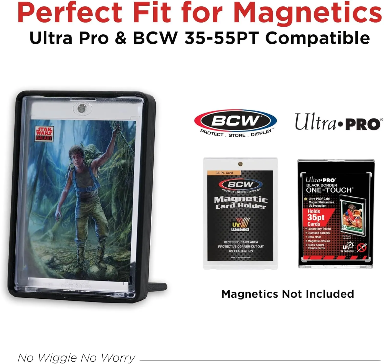 Trading Card Frame Display with Folding Stand | Fits Ultra Pro/BCW 35PT | 10 Pack (Black) | Secure Fit Protection | Easy Storage | Display & Protect Your Cards