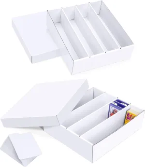 Trading Card Storage Box, 3200 Count Cardboard Storage Box with Divider for Sports, Tcg, Mtg Card(2 Pack)