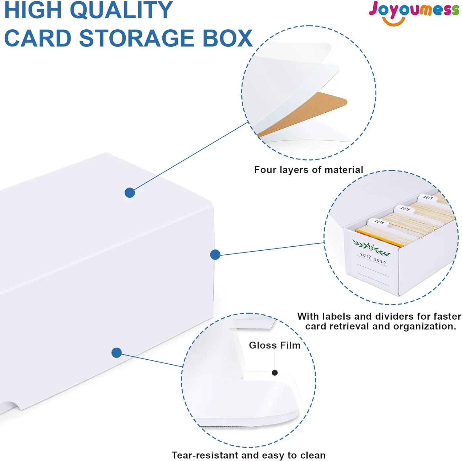 Trading Card Storage Box, card organizer box with dividers for Baseball, Sports, Game, Playing Card Collection, pack of 6