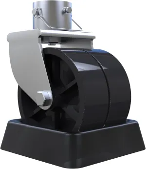 Trailer Jack Wheel Replacement with Rubber Wheel Chock,6" Dual Trailer Swirl Jack Caster Wheel with Safety Pin,2000lbs Capacity Fits Any Jack Better Soft Ground Roll Trailer Boat,Camper,Car Hauler