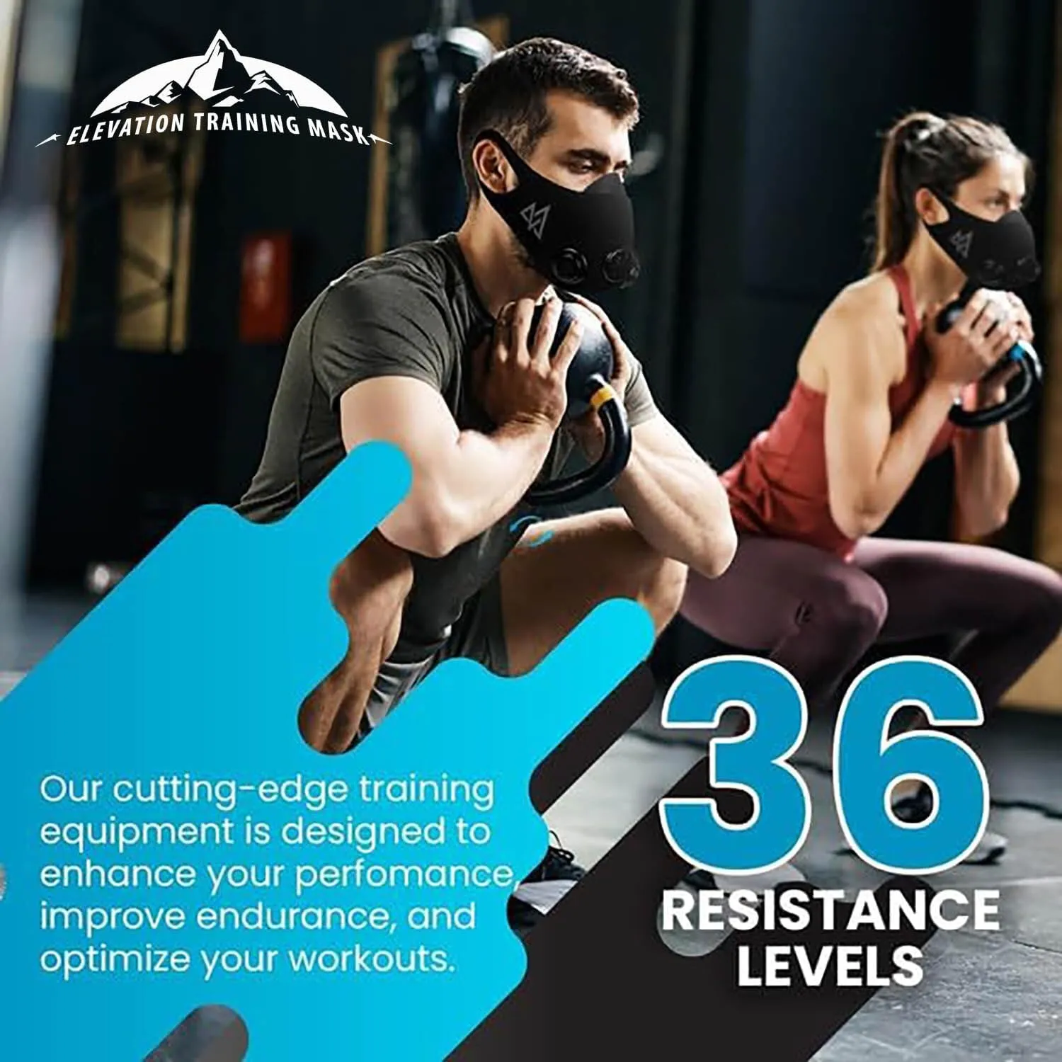 TRAININGMASK Elevation Training Mask 2.0 Blackout   Spray Clean - Multi-Patented with Clincal Studies,Stamina, Endurance
