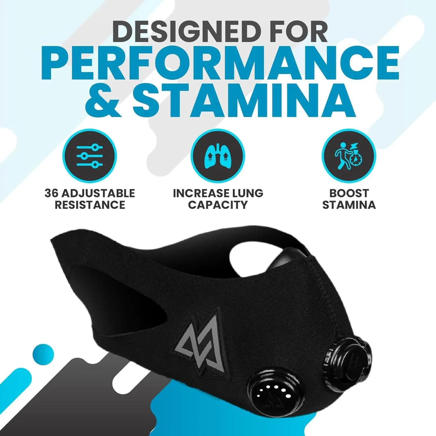 TRAININGMASK Elevation Training Mask 2.0 Blackout   Spray Clean - Multi-Patented with Clincal Studies,Stamina, Endurance