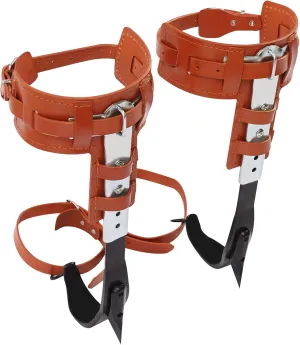 Tree Climbing Spikes, Professional Tree Climbing Gear, Arborist Climbing Spikes 16.14-18.5 Inches Adjustable, Heavy-Duty Galvanized Iron & Carbon Steel, for Tree Trimming, Fruit Picking, Branch Repair
