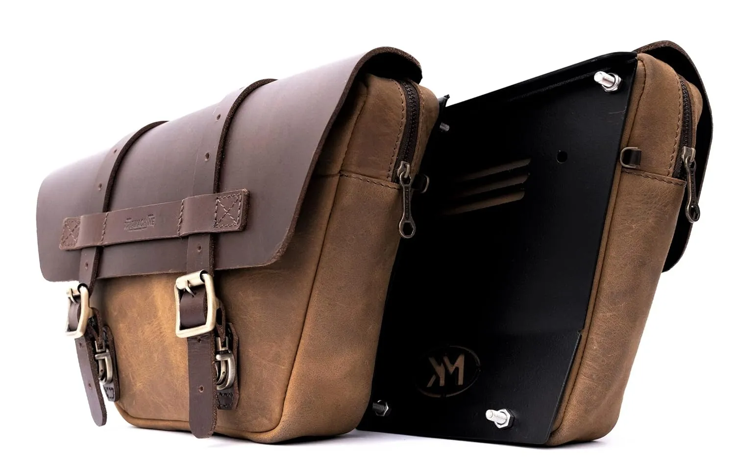 Trip Machine Company Wingman Side Panel Plate Battery Cover Bag Battery Box Storage for Royal Enfield Interceptor 650 / Continental GT 650 (Brown, Pair)