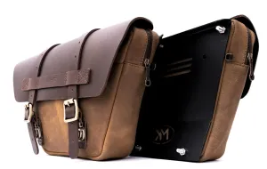 Trip Machine Company Wingman Side Panel Plate Battery Cover Bag Battery Box Storage for Royal Enfield Interceptor 650 / Continental GT 650 (Brown, Pair)