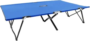 Two Person Folding Sun Lounger Blue Steel Patio Lounge