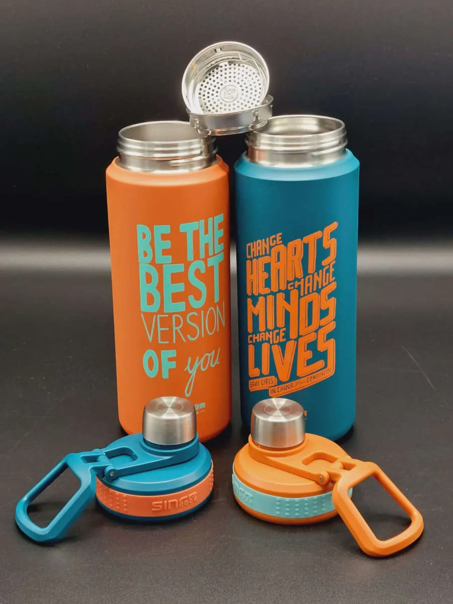 Typography Design Stainless Steel Sport Thermos Double Wall Insulated Water Bottle Vacuum Flask