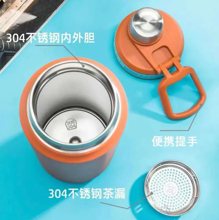 Typography Design Stainless Steel Sport Thermos Double Wall Insulated Water Bottle Vacuum Flask