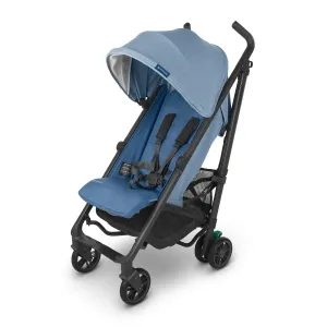UPPAbaby G-Luxe Umbrella Stroller/Lightweight Design for Easy Travel/One-Step Fold   Recline/XL Basket   Canopy/Cup Holder Included/Charlotte (Coast Blue Mélange/Carbon Frame)