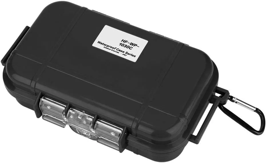 Vbestlife Plastic Waterproof Shockproof Storage Box, Floating Hard Shell Wet Dry Box Container, Marine Fishfinder Case, 4 Colors (Black)