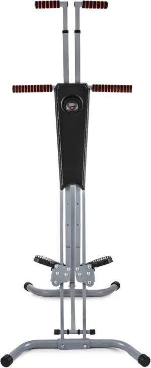 Vertical Climber, Full Body Fitness Step Climber for Home Gym, Cardio Climbing Machine with Step Counter, Adjustable Height, Steel Frame, 330lbs Resistance, Compact Folding Design