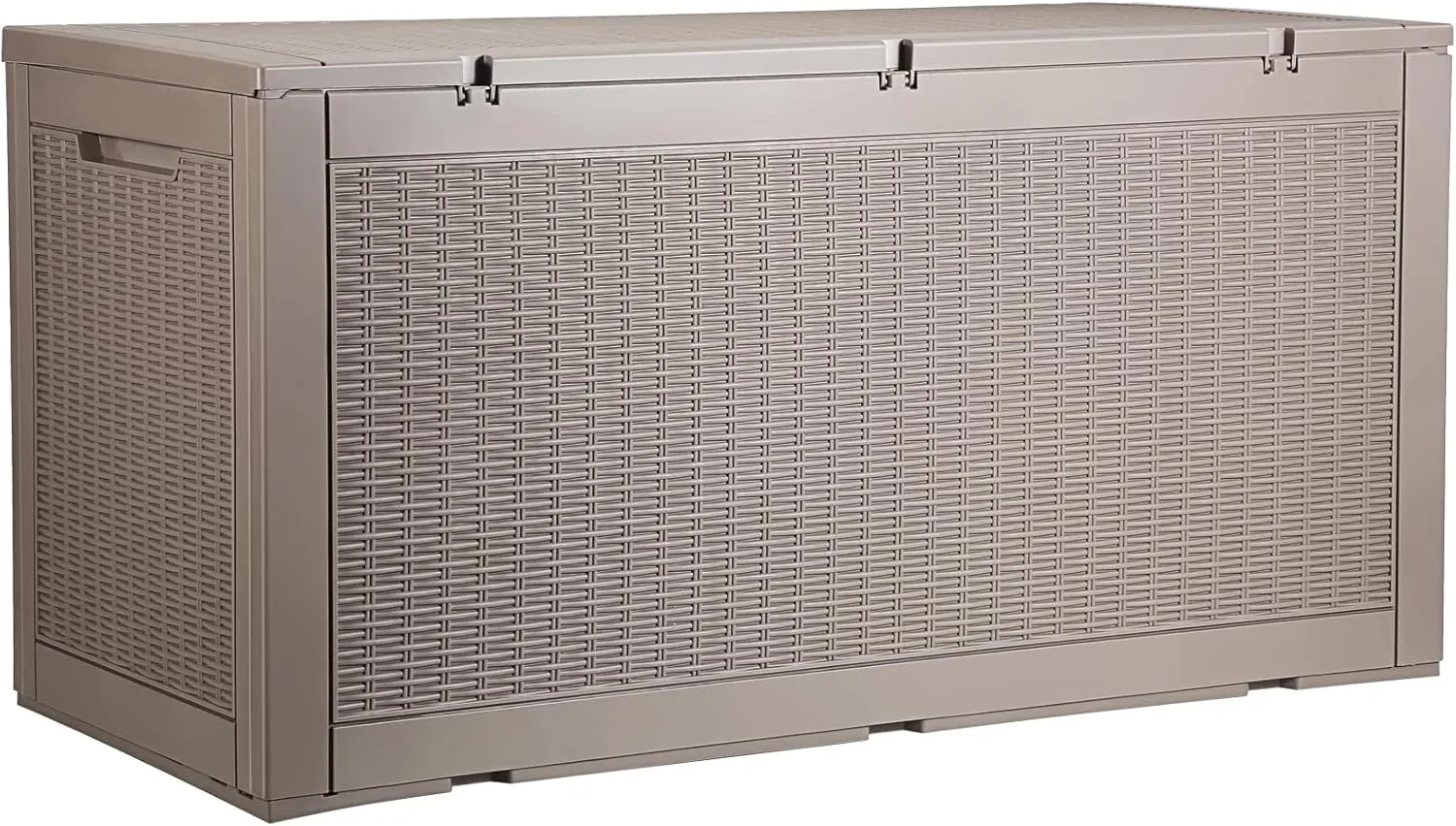 VEVOR Deck Box, 100 Gallon Outdoor Storage Box, 48.0" x 21.5" x 24.5", Waterproof PP Deckbox with Aluminum Alloy Padlock, for Patio Furniture, Garden Tools, Outdoor Cushions, Gray
