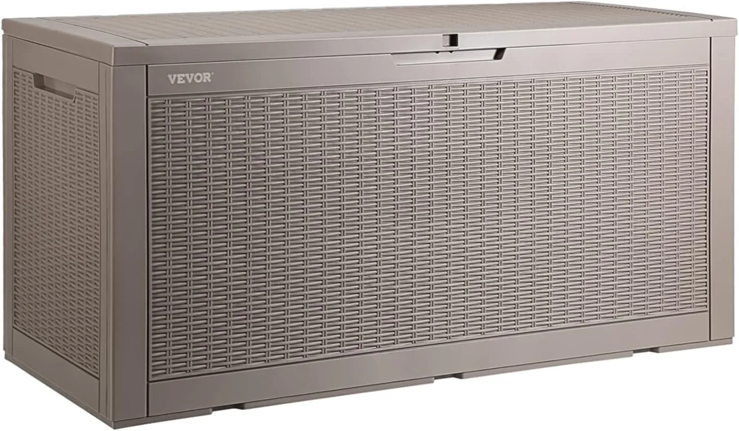 VEVOR Deck Box, 100 Gallon Outdoor Storage Box, 48.0" x 21.5" x 24.5", Waterproof PP Deckbox with Aluminum Alloy Padlock, for Patio Furniture, Garden Tools, Outdoor Cushions, Gray