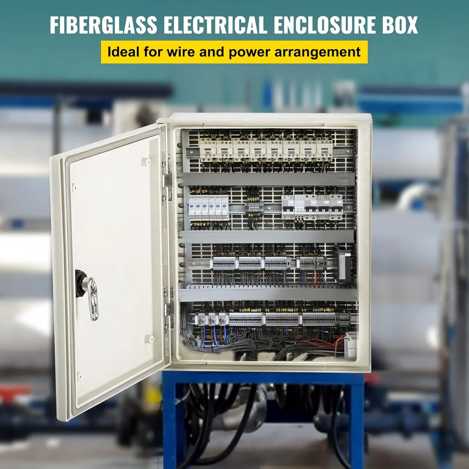 VEVOR Electrical Enclosure Box, 12'' ×10'' ×6'', Fiberglass Junction Box, IP66 Waterproof & Dustproof, Outdoor Electrical Box, with Mounting Plate