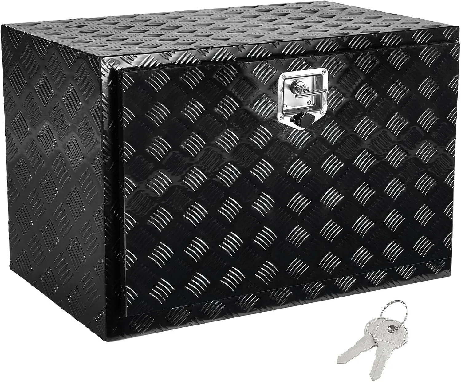 VEVOR Underbody Truck Box, 36" x 24" x 24" Pickup Storage Box, Heavy Duty Aluminum Diamond Plate Tool Box with Lock and Keys, Waterproof Trailer Storage Box with T-Handle Latch for Truck, Van, Trailer