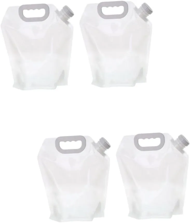 VICASKY 2sets Emergency Water Bag 5l Outdoor Sports Camping Hiking Folding Water Storage Leakproof Design 2pcs*2