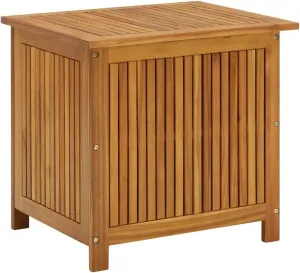 vidaXL Outdoor Storage Box, Deck Box with Lid, Storage Chest with Water-Resistant Bag Inside, 23.6''x19.7''x22.8'', Solid Acacia Wood