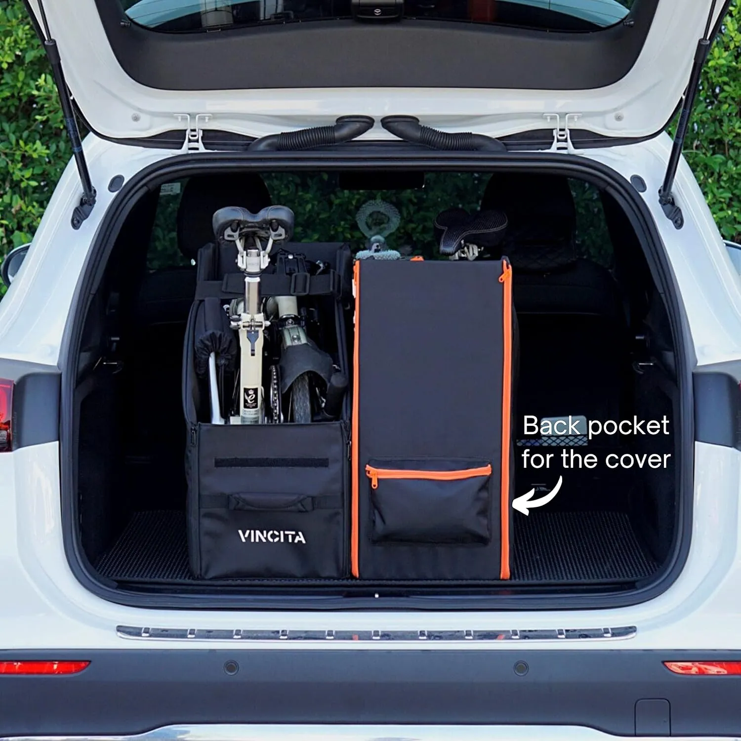 Vincita Keeper Box for Brompton Folding Bicycle - Folding Bike Storage Solution - Suitable For Brompton Bike - Keep The Bike Vertical In The Car Trunk To Save Space And Avoid Damange - Integrated Cover Included