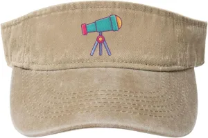 Vintage Binoculars Sun Visor Hats for Women Men Cotton Adjustable Sports Empty Top Golf Cap