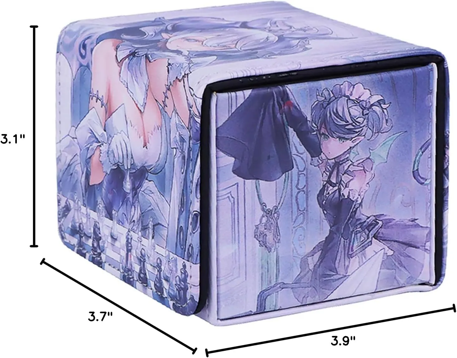 Volcanic Island ygo Game Card Deck Case Leather Storage Box Dragonmaid Silver Castle Arianna Ariane Magic TCG MCG Trading Card Cases Holder (P09)