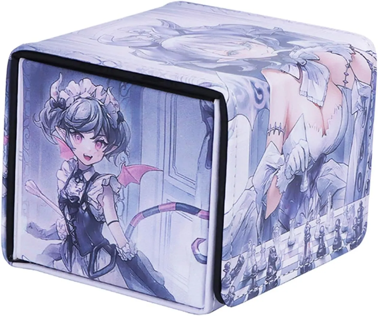 Volcanic Island ygo Game Card Deck Case Leather Storage Box Dragonmaid Silver Castle Arianna Ariane Magic TCG MCG Trading Card Cases Holder (P09)