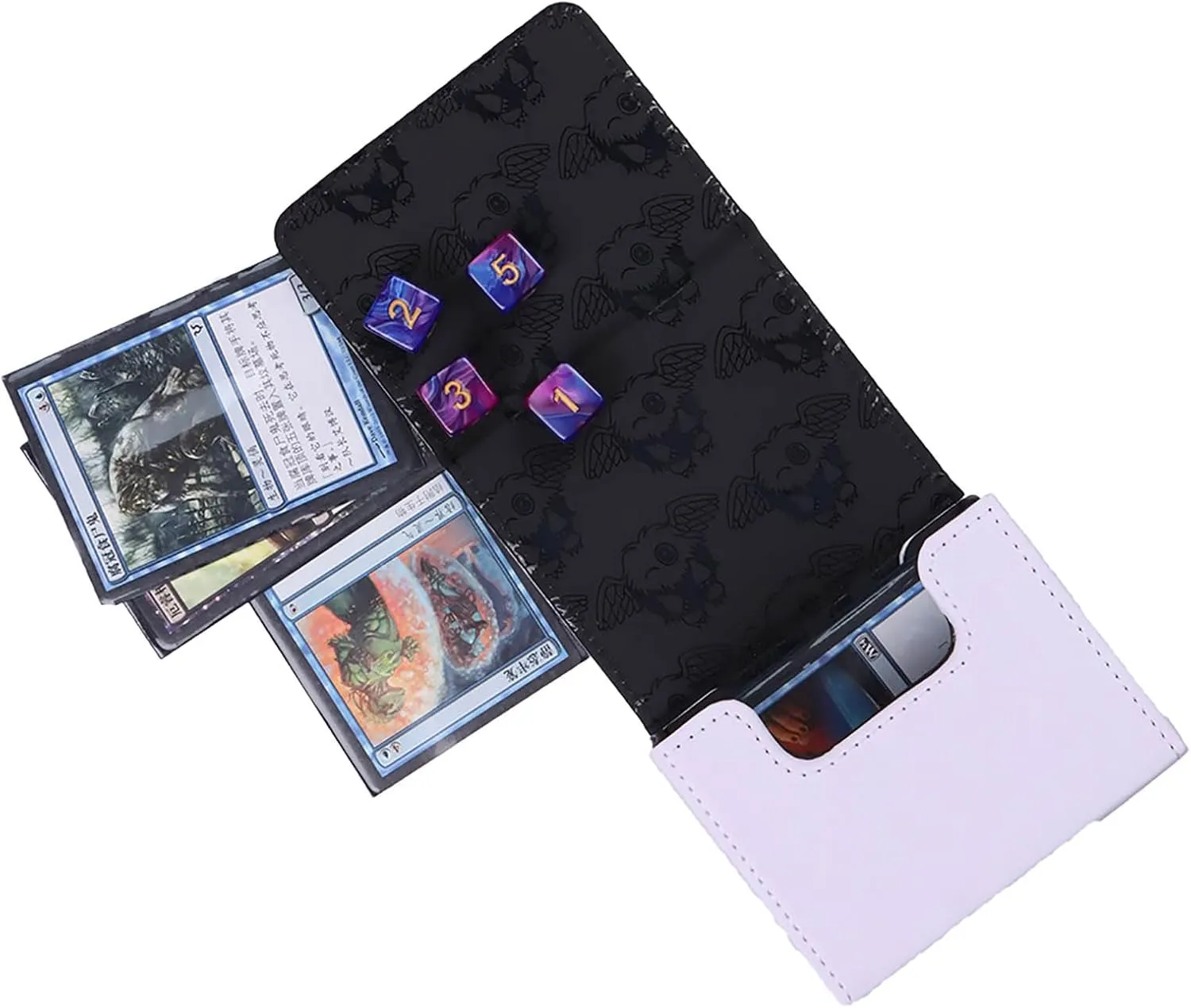 Volcanic Island ygo Game Card Deck Case Leather Storage Box Dragonmaid Silver Castle Arianna Ariane Magic TCG MCG Trading Card Cases Holder (P09)
