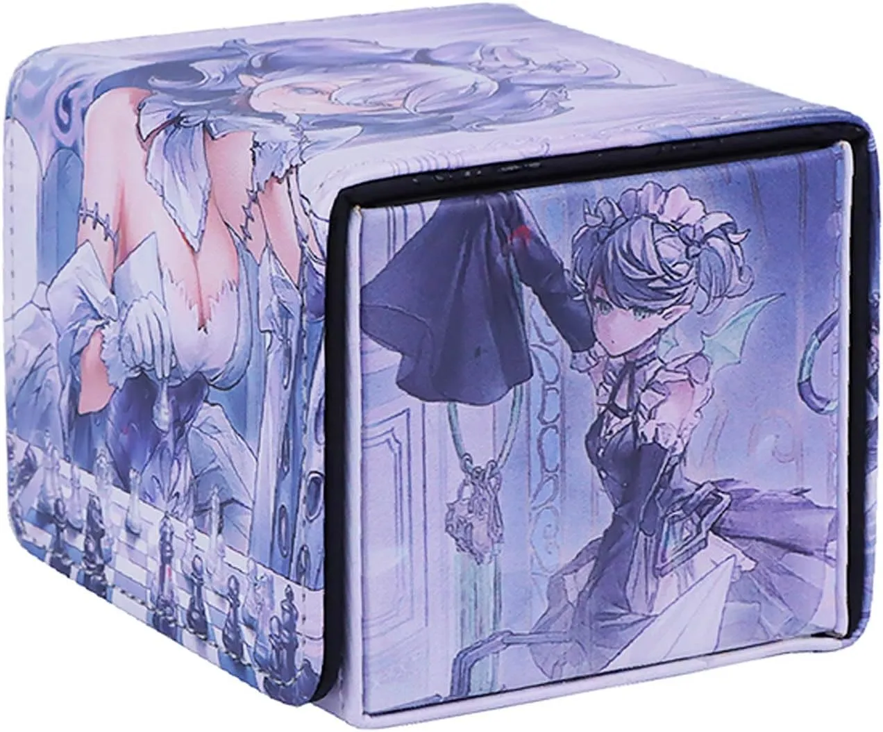 Volcanic Island ygo Game Card Deck Case Leather Storage Box Dragonmaid Silver Castle Arianna Ariane Magic TCG MCG Trading Card Cases Holder (P09)