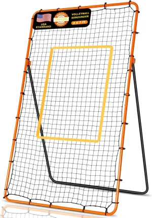 Volleyball Rebounder Net 7x4 ft, Training Equipment with Angle Customization for Practicing Volleying, Bumping, Spiking Training, Portable Travel Bag