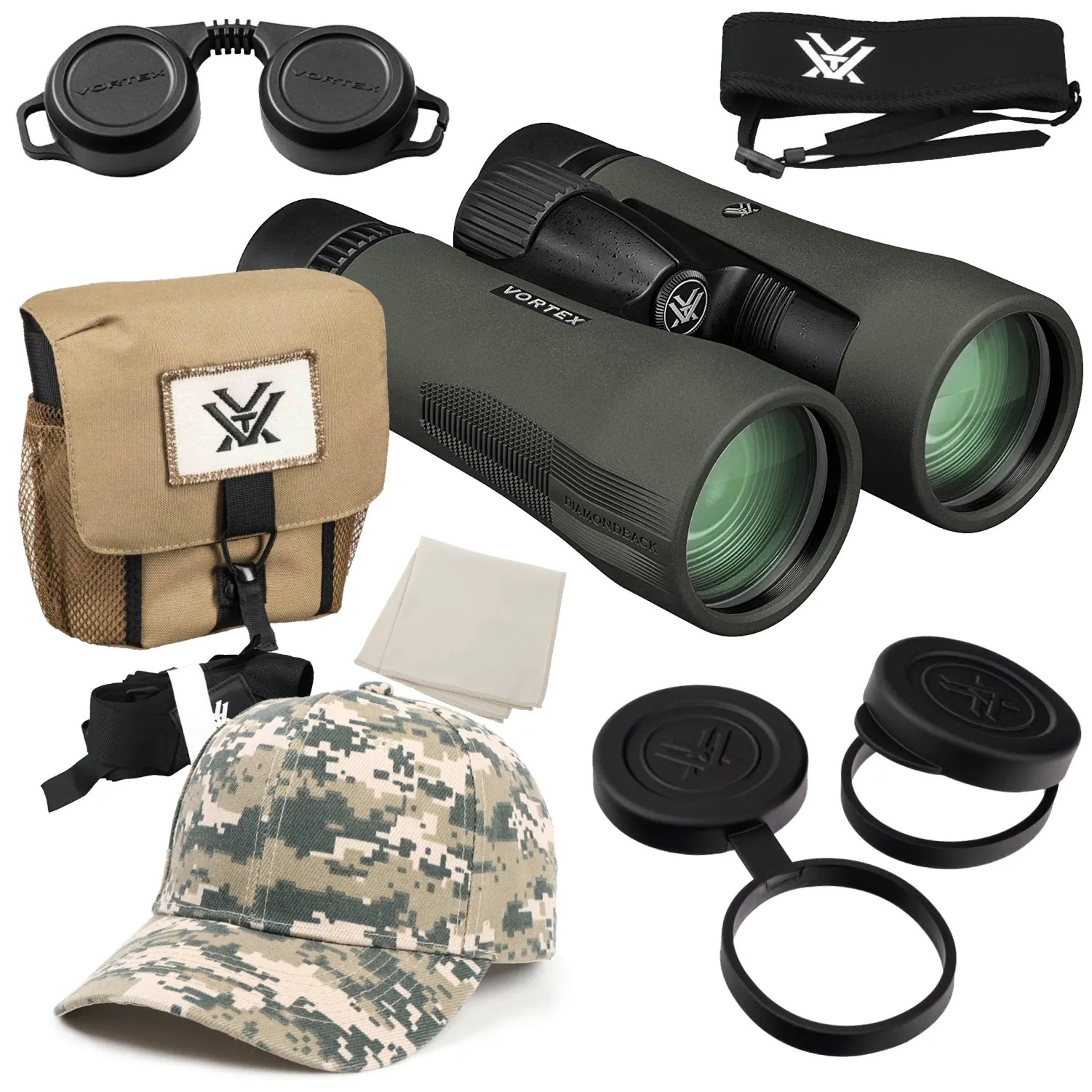 Vortex Optics DB-216 Diamondback HD 10x50 Binocular with Free Hat Bundle