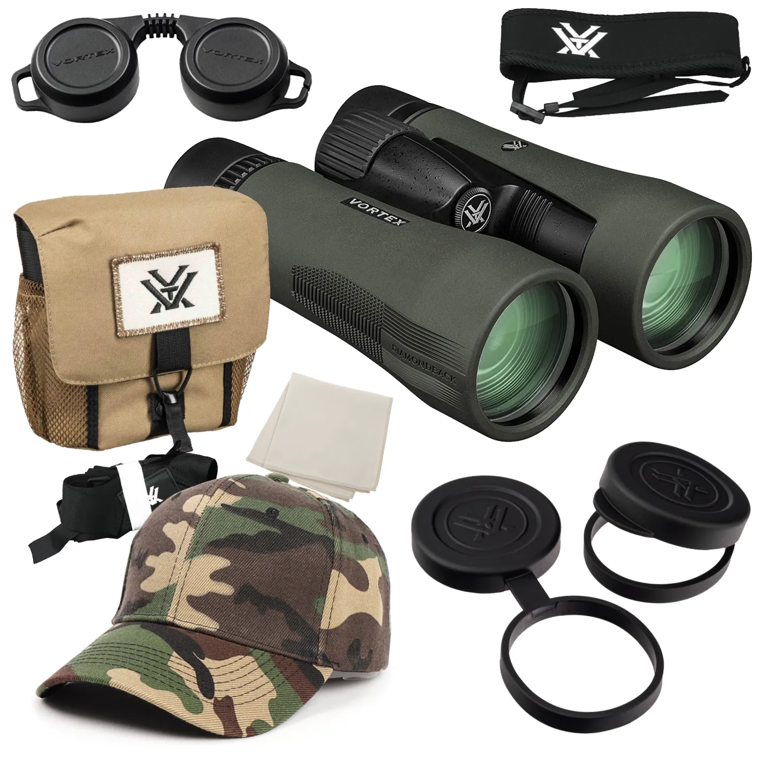 Vortex Optics DB-216 Diamondback HD 10x50 Binocular with Free Hat Bundle