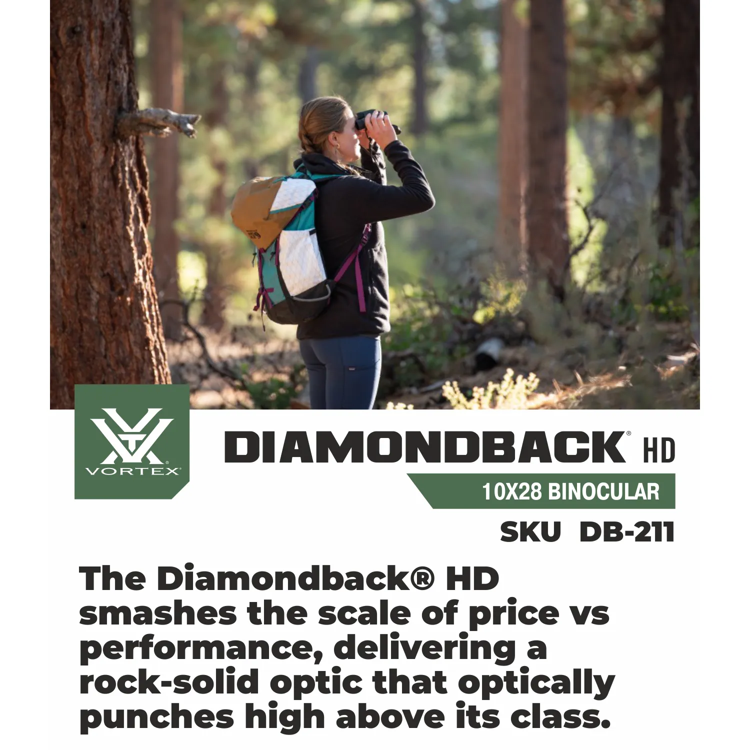 Vortex Optics Diamondback HD 10x28 Binocular (DB-211)