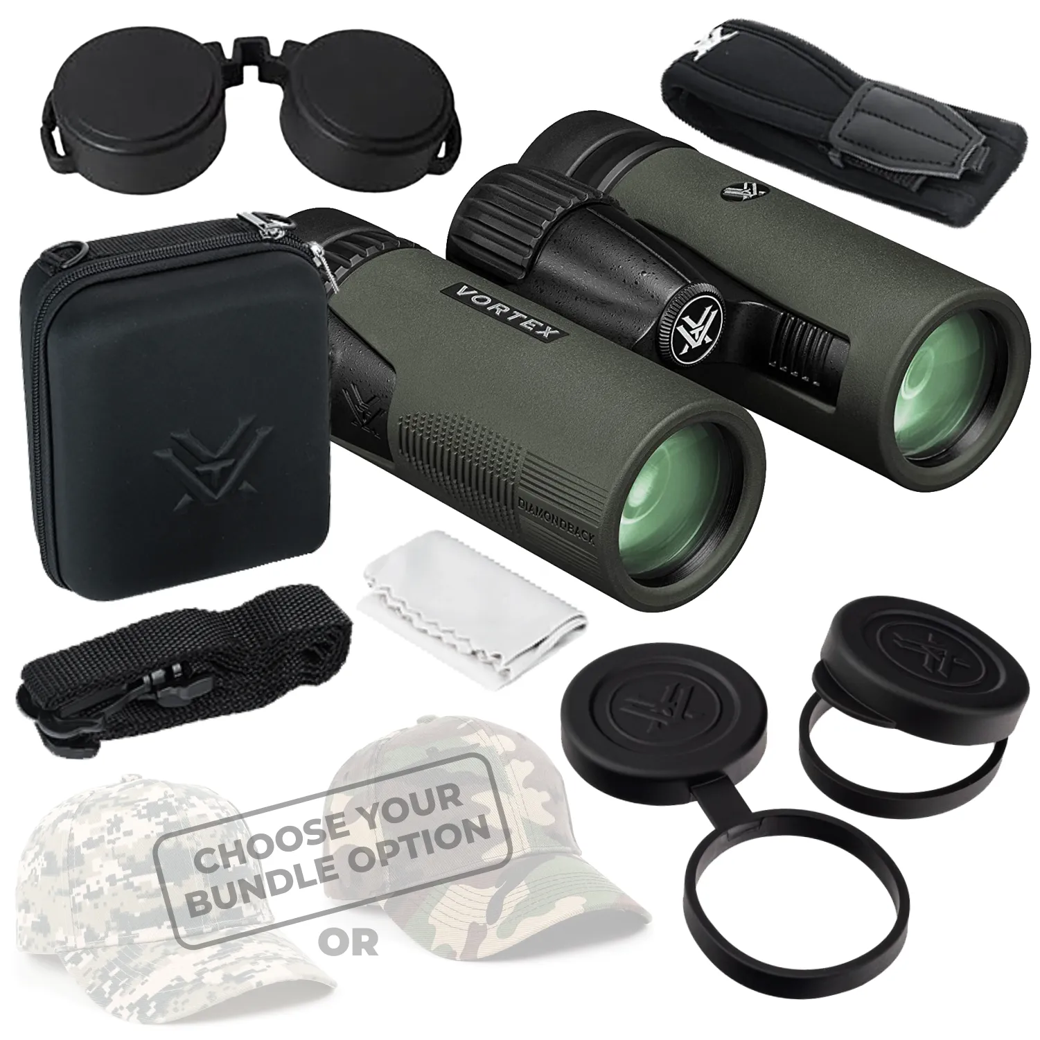 Vortex Optics Diamondback HD 10x32 Roof Prism Binocular with Free Hat Bundle