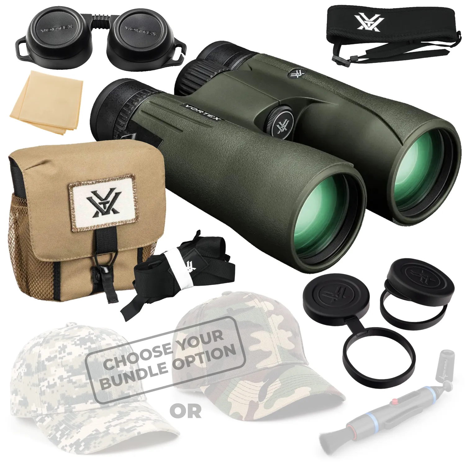 Vortex Optics Viper HD 10x50 Roof Prism Binocular V202 with with Free Hat and Wearable4U Bundle