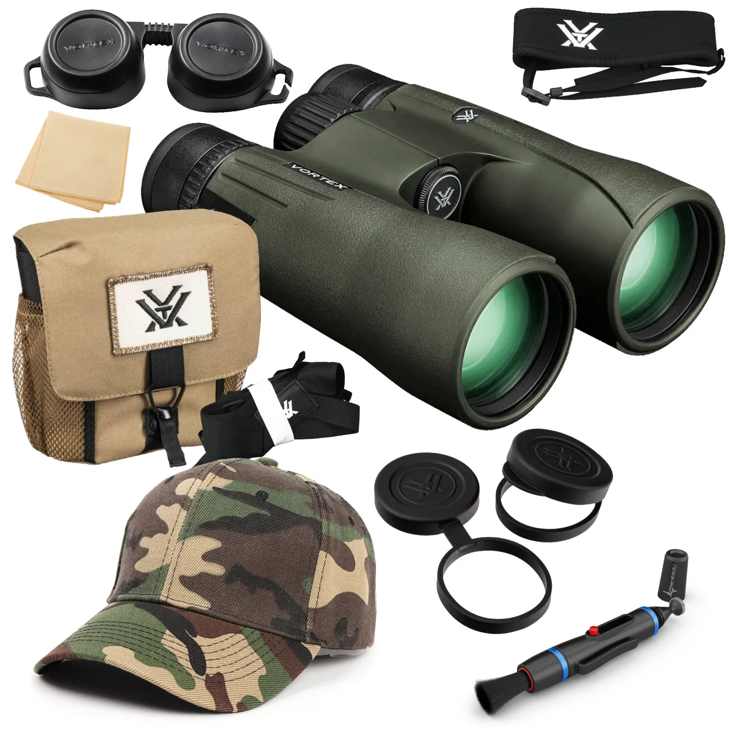 Vortex Optics Viper HD 10x50 Roof Prism Binocular V202 with with Free Hat and Wearable4U Bundle