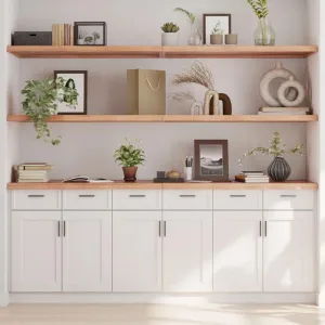 Wall Shelf Solid Oak Wood with Live Edge, Rustic Design for Multiple Uses, Light Brown Finish, 78.7" x 19.7" x (0.8"-1.6")