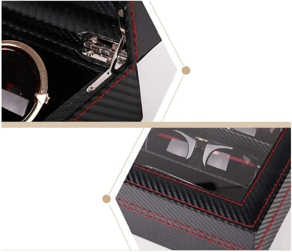 Watch Box Case Leather Jewelry Eyeglasses Storage Glasses Display Organiser Men