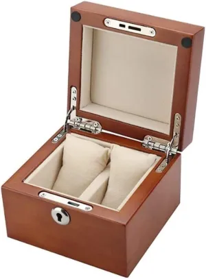 Watch Case 2 Grids Retro Wooden Watch Case Display Jewelry Collection Storage Watch Box Organizer with Lock Watch Holder (Color : C)