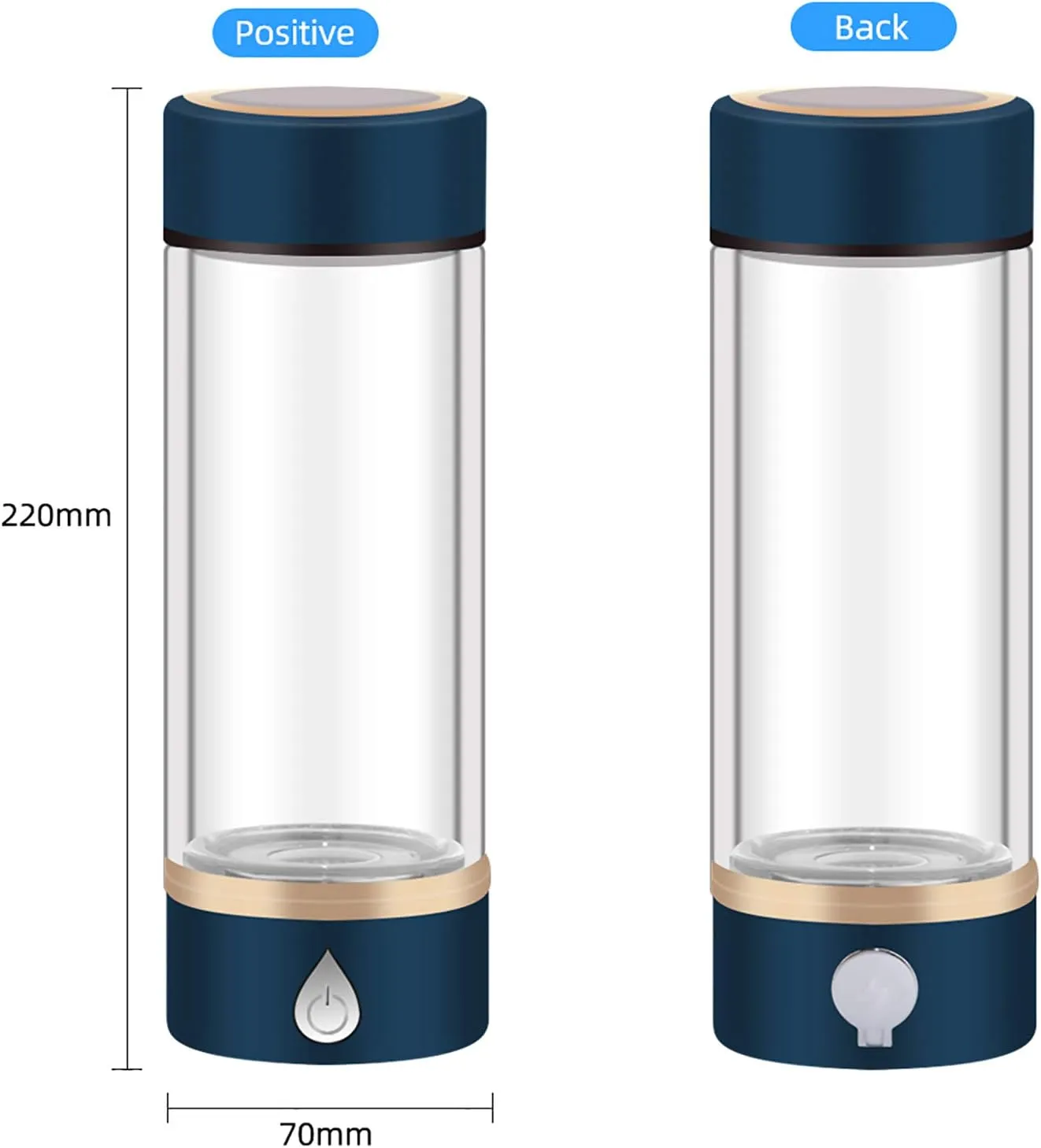 Water Purifiers, Portable Hydrogen Rich Water Bottle Ionized Water Generator USB Rechargeable SPE/PEM Membrane Technology Make Hydrogen Content Up to 1500PPB Hydrogen Water Cup 420ML