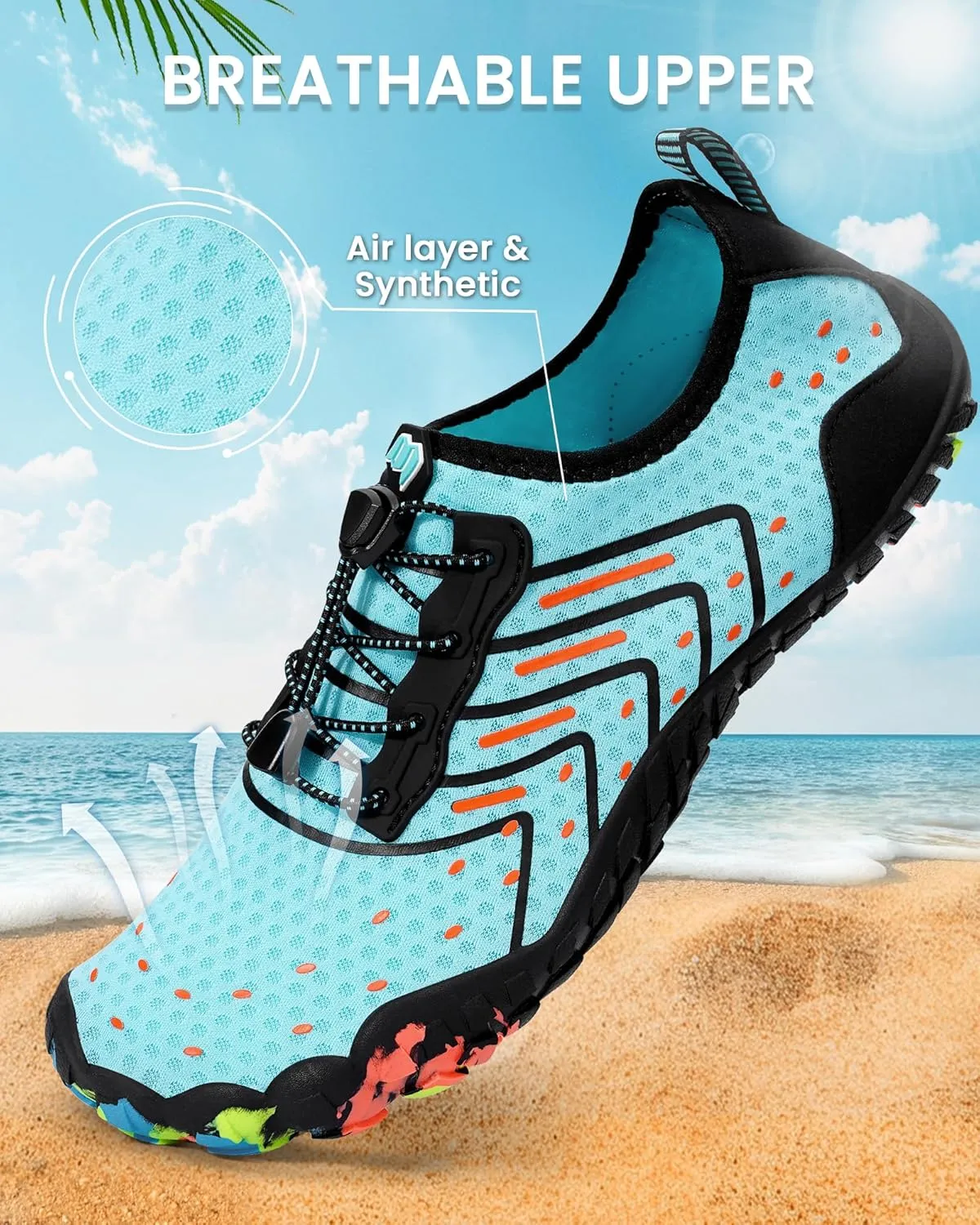 Water Shoes for Women Men Adult Quick-Dry Aqua Socks Breathable Barefoot Shoes for Swim Beach River Pool Lake Hiking Kayaking Surfing