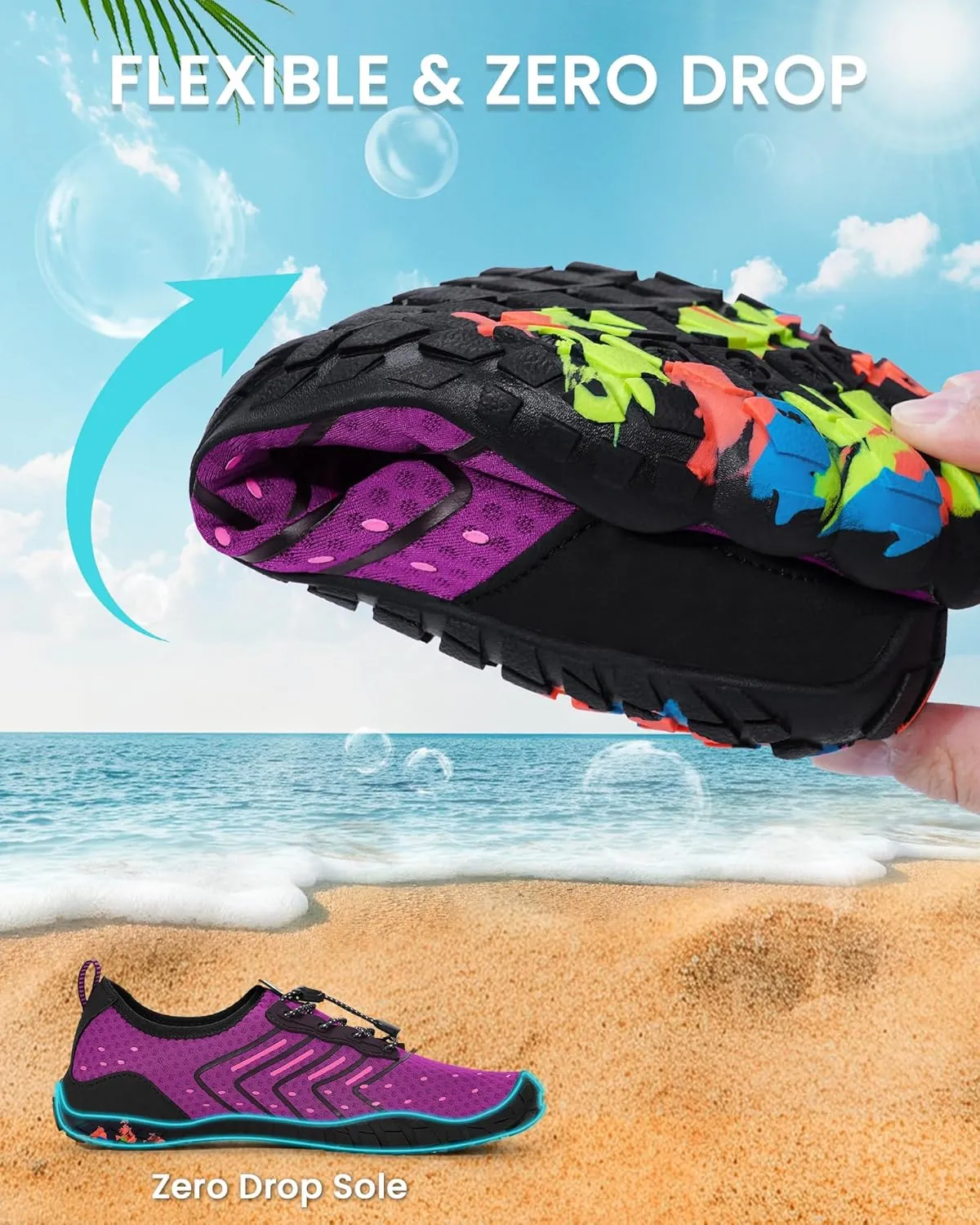 Water Shoes for Women Men Adult Quick-Dry Aqua Socks Breathable Barefoot Shoes for Swim Beach River Pool Lake Hiking Kayaking Surfing