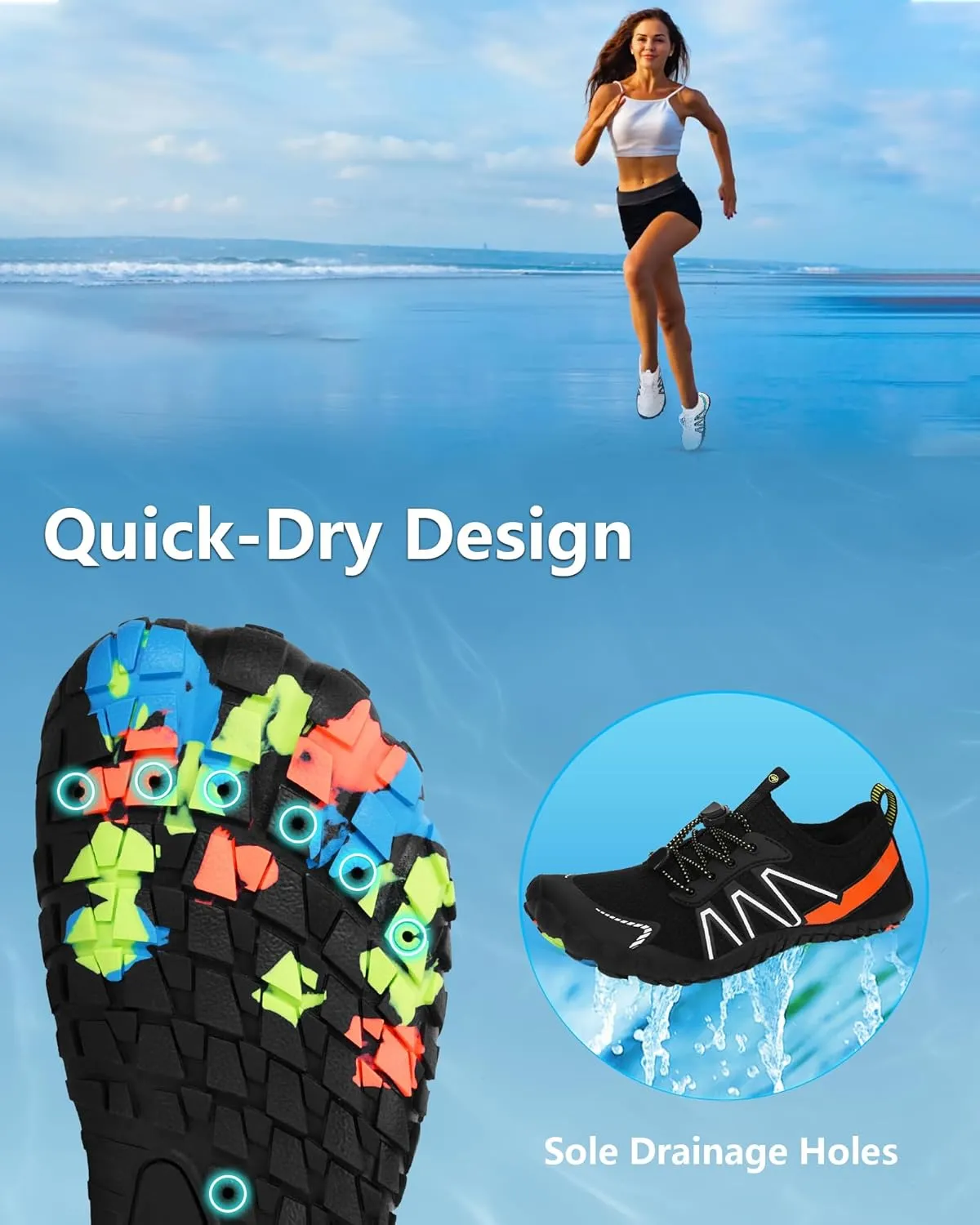 Water Shoes for Women Men Adult Quick-Dry Aqua Socks Breathable Barefoot Shoes for Swim Beach River Pool Lake Hiking Kayaking Surfing