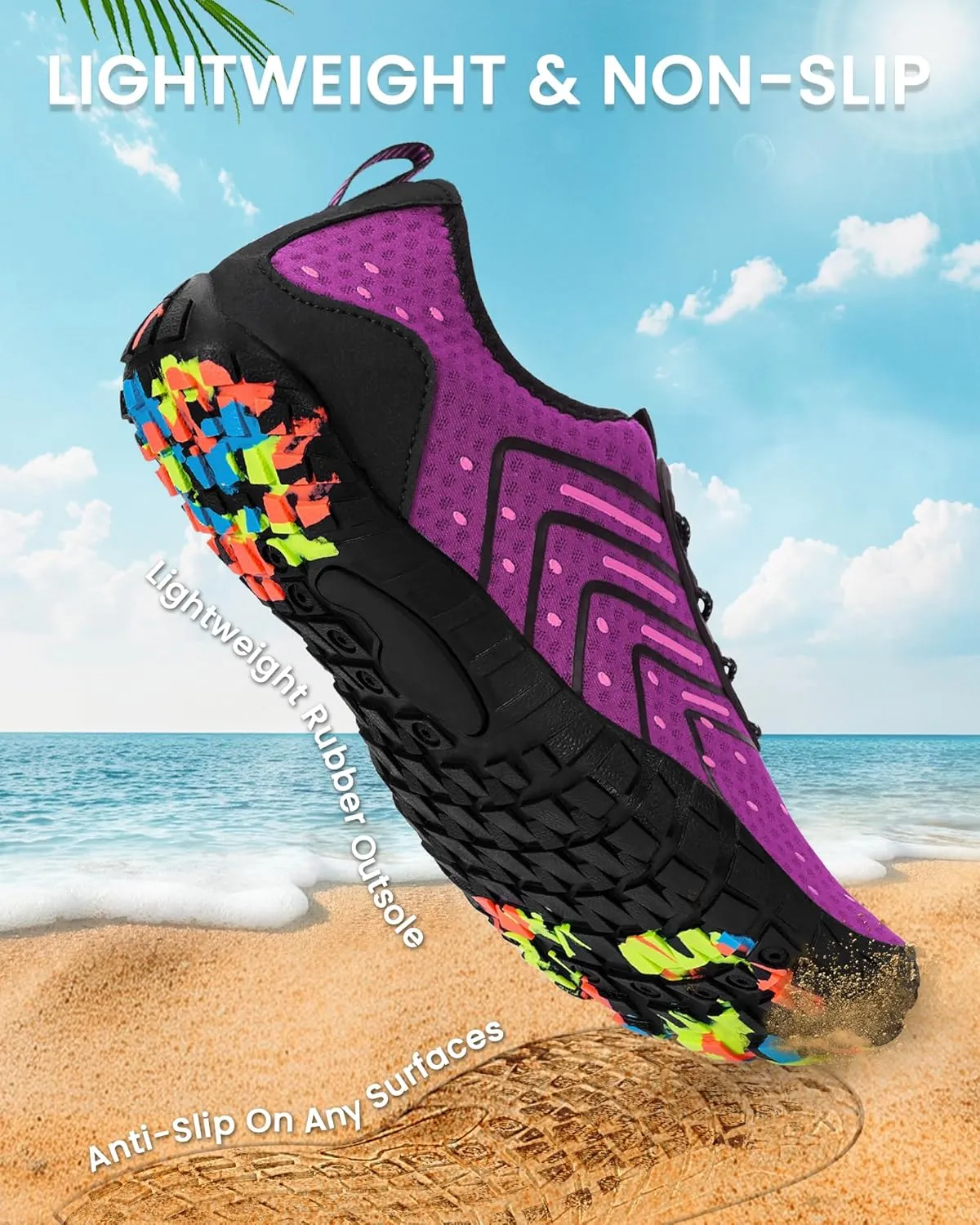 Water Shoes for Women Men Adult Quick-Dry Aqua Socks Breathable Barefoot Shoes for Swim Beach River Pool Lake Hiking Kayaking Surfing